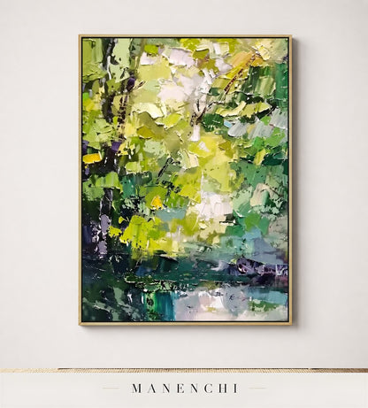 Sylvan Relief | Floral Wall Art - original hand-painted painting by Manenchi, styled in a room setting