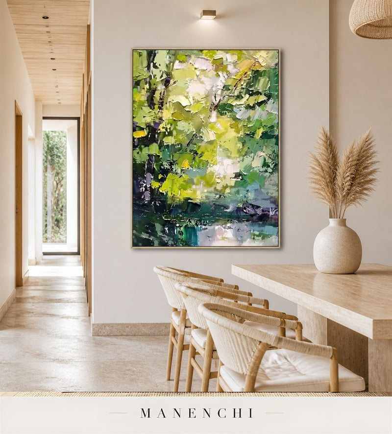Sylvan Relief | Floral Wall Art - original hand-painted painting by Manenchi, styled in a room setting
