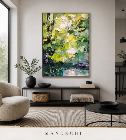 Sylvan Relief | Floral Wall Art - original hand-painted painting by Manenchi, styled in a room setting