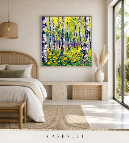 Ridged Luster | Contemporary Wall Art - original hand-painted painting by Manenchi, styled in a room setting