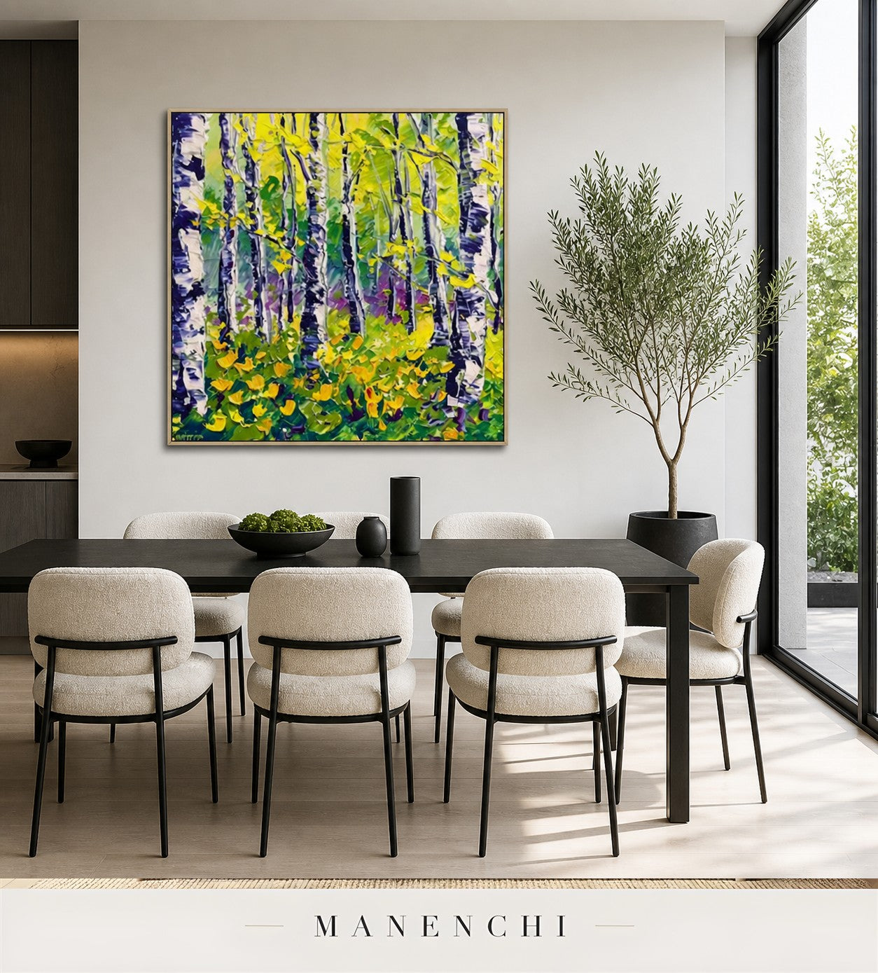 Ridged Luster | Contemporary Wall Art - original hand-painted painting by Manenchi, styled in a room setting