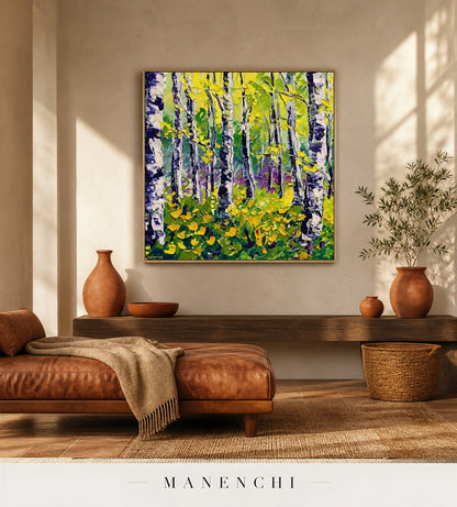 Ridged Luster | Contemporary Wall Art - original hand-painted painting by Manenchi, styled in a room setting