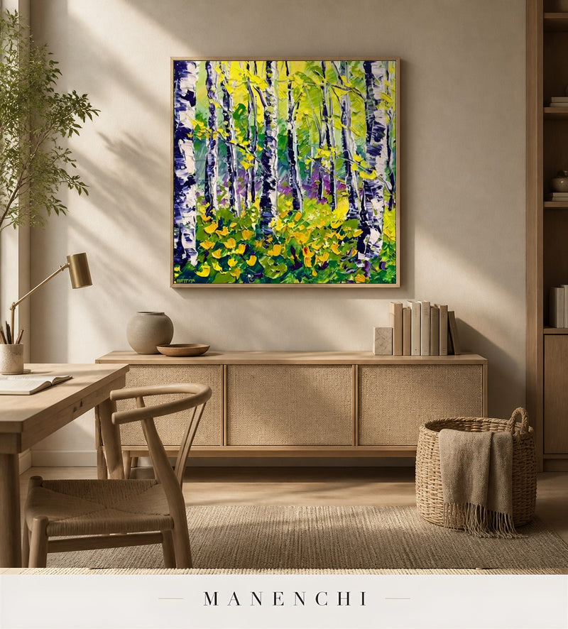 Ridged Luster | Contemporary Wall Art - original hand-painted painting by Manenchi, styled in a room setting