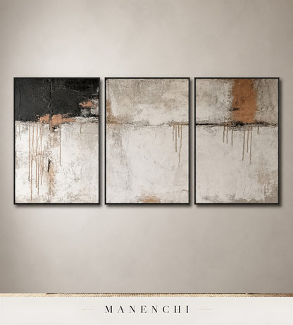 Frescoed Accretion | Contemporary Wall Art - original hand-painted painting by Manenchi, styled in a room setting