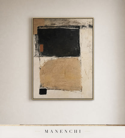 Frayed Lode | Wabi-Sabi Wall Art - original hand-painted painting by Manenchi, styled in a room setting
