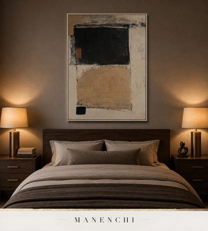 Frayed Lode | Wabi-Sabi Wall Art - original hand-painted painting by Manenchi, styled in a room setting