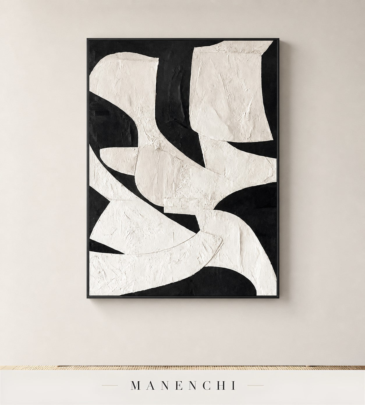 Porous Relief | Wabi-Sabi Wall Art - original hand-painted painting by Manenchi, styled in a room setting