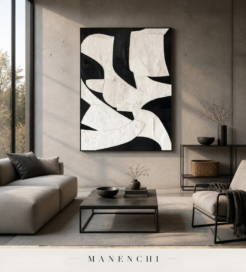 Porous Relief | Wabi-Sabi Wall Art - original hand-painted painting by Manenchi, styled in a room setting
