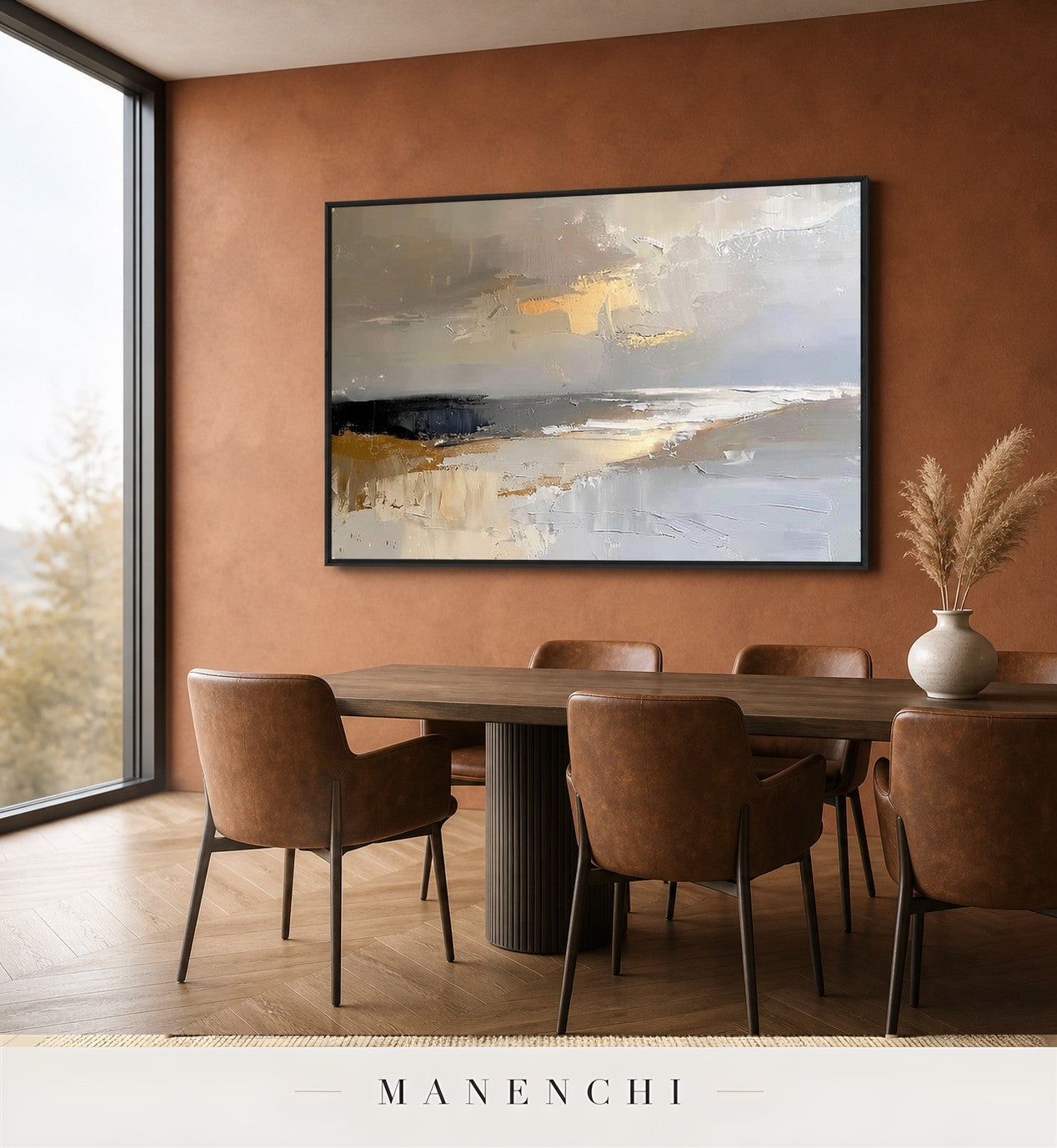 Sublime Swash | Contemporary Wall Art - original hand-painted painting by Manenchi, styled in a room setting