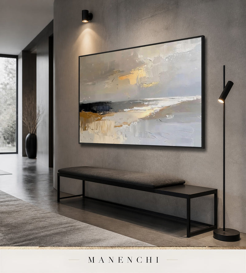 Sublime Swash | Contemporary Wall Art - original hand-painted painting by Manenchi, styled in a room setting
