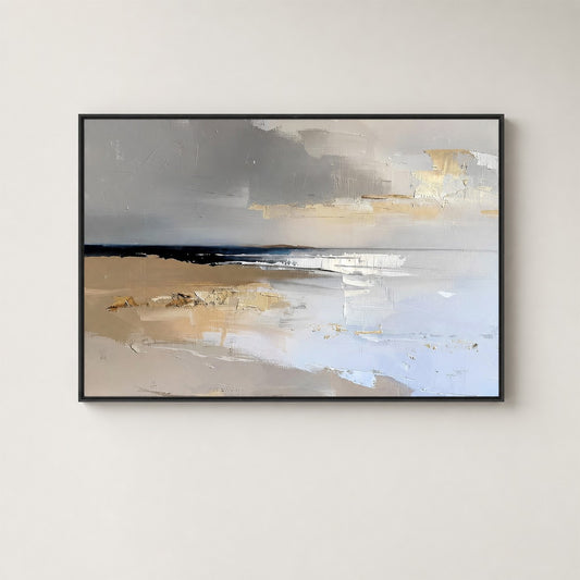Molten Horizon | Contemporary Wall Art - original hand-painted painting by Manenchi, styled in a room setting
