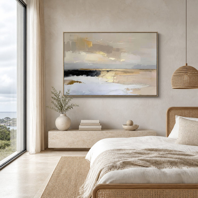 Burnished Verge | Contemporary Wall Art - original hand-painted painting by Manenchi, styled in a room setting