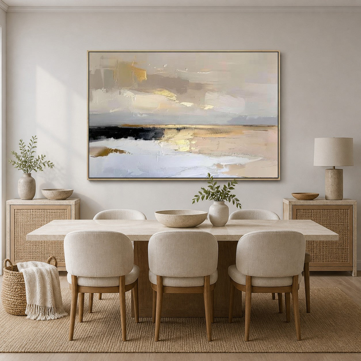 Burnished Verge | Contemporary Wall Art - original hand-painted painting by Manenchi, styled in a room setting