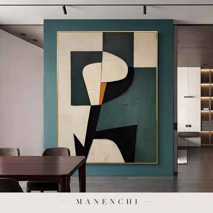 Abstract Balance abstract painting displayed in a dining room