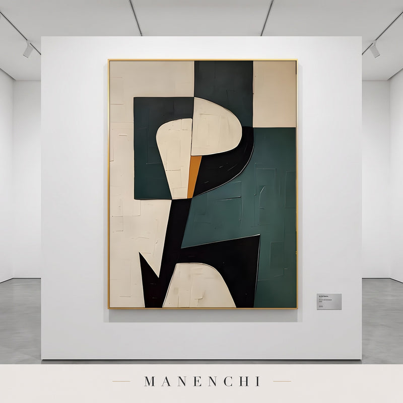 Abstract Balance abstract painting displayed in a gallery setting