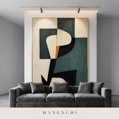 Abstract Balance abstract painting displayed in a modern living room