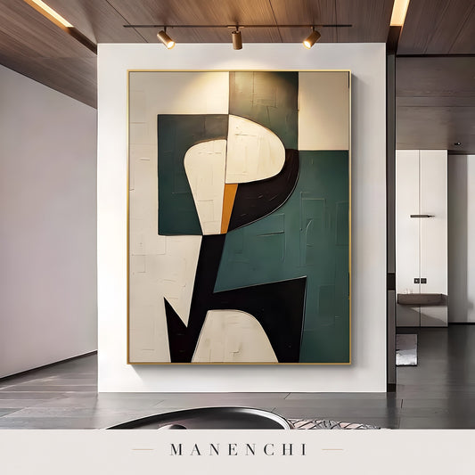 Abstract Balance abstract painting displayed in a study