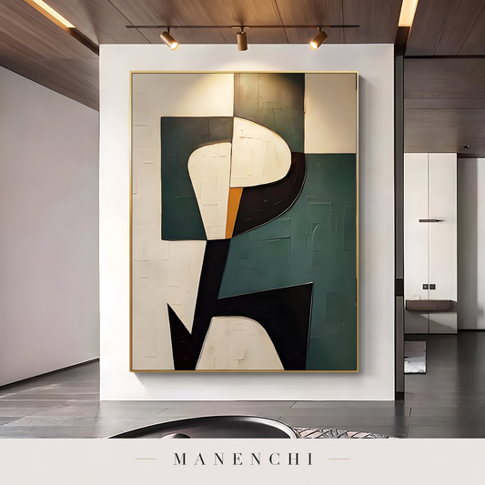 Abstract Balance abstract painting displayed in a study