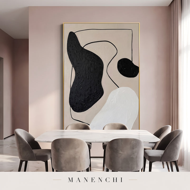 Abstract Harmony abstract painting displayed in a dining room