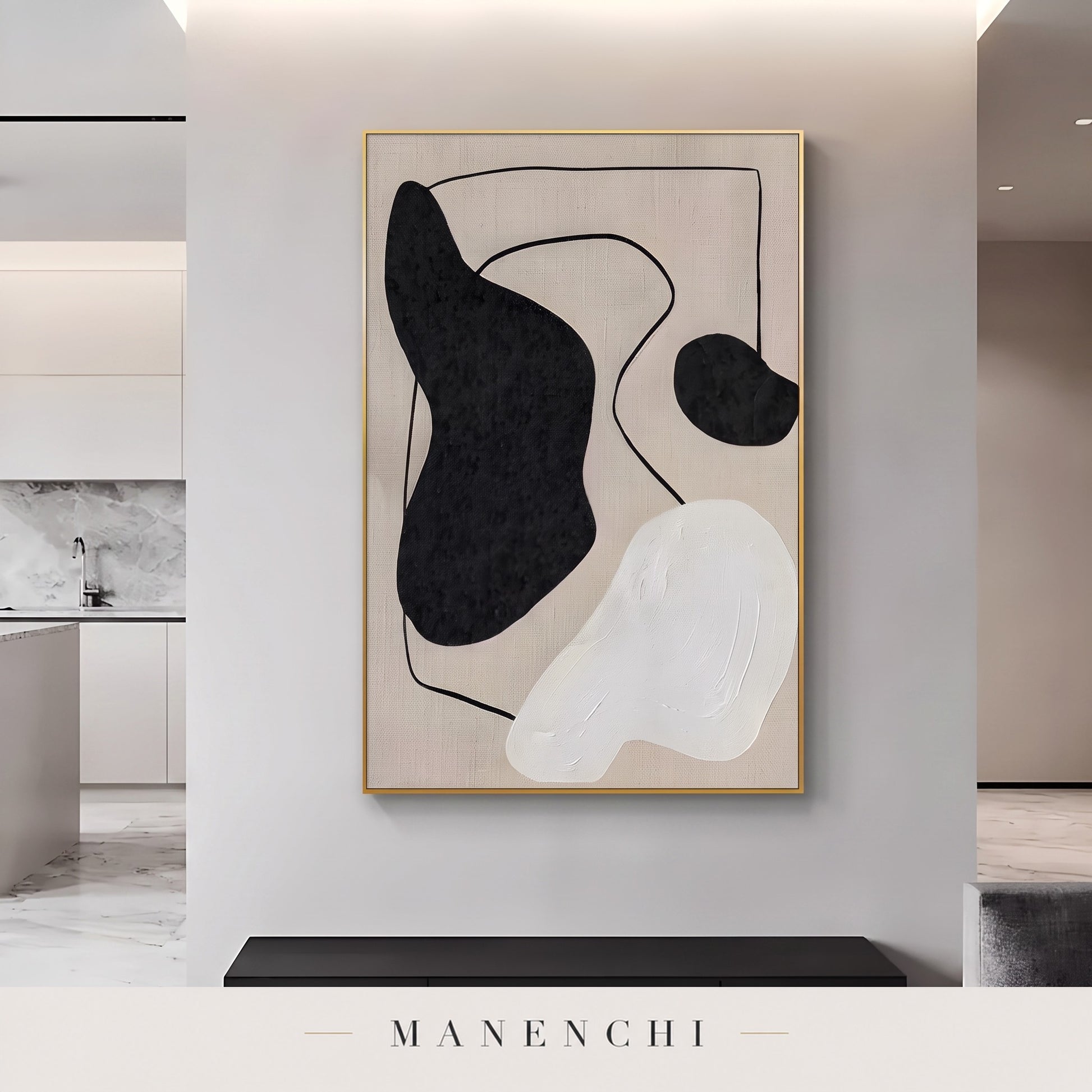 Abstract Harmony abstract painting displayed in kitchen