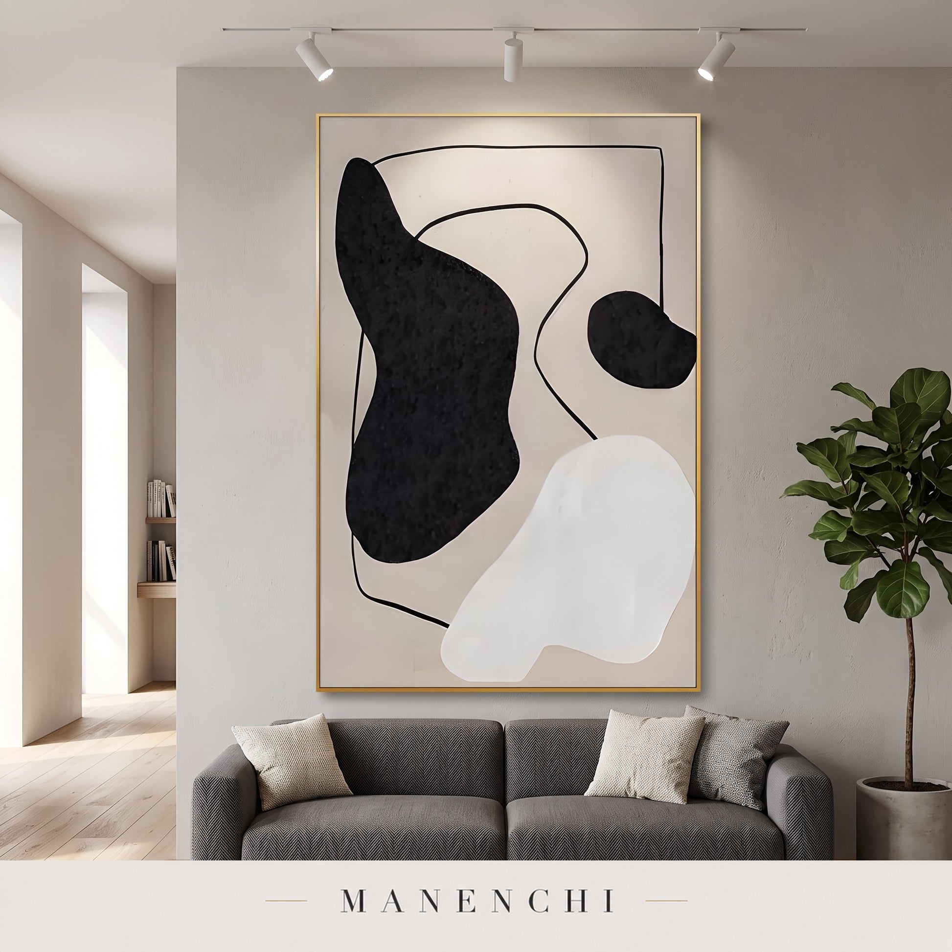 Abstract Harmony abstract painting displayed in a modern living room