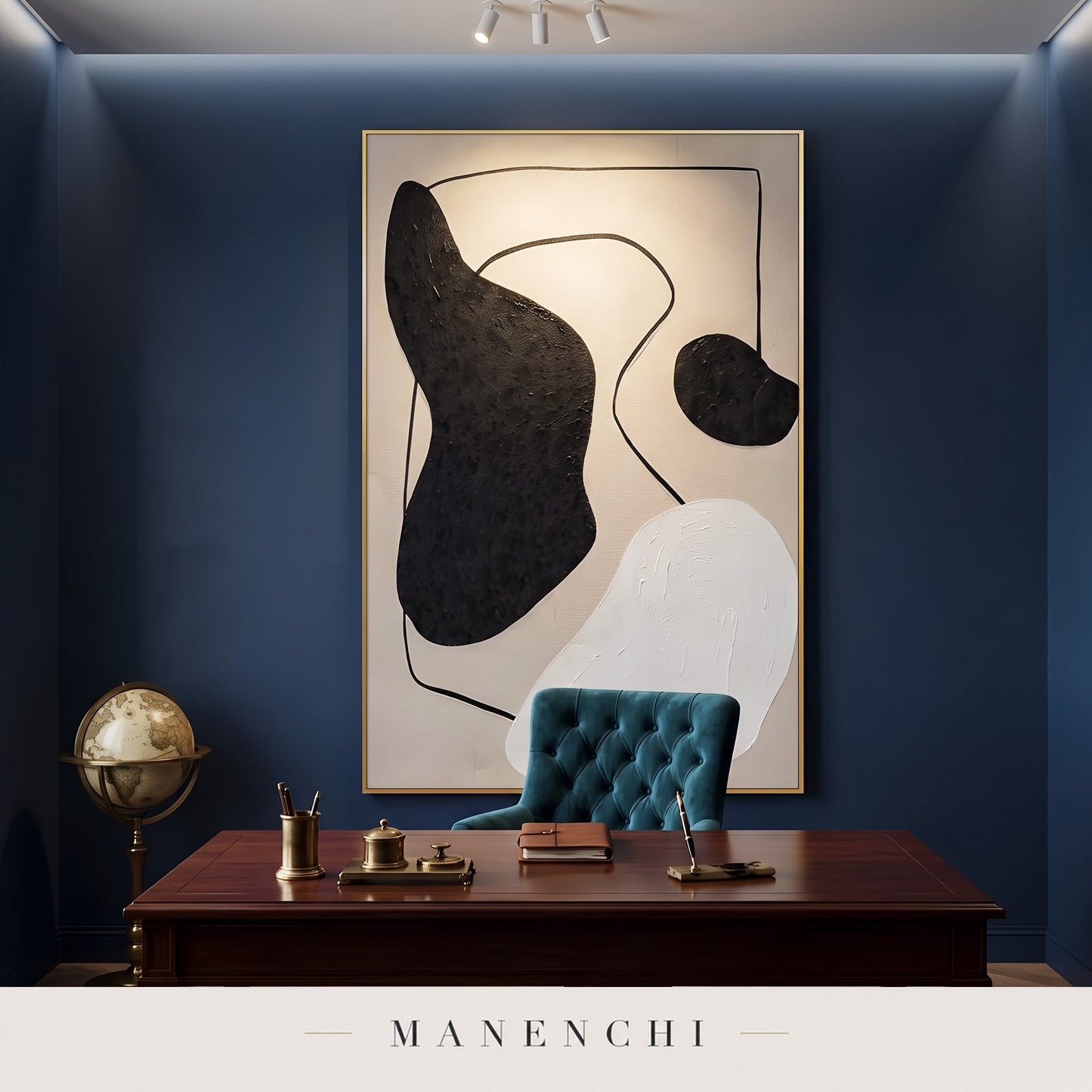 Abstract Harmony abstract painting displayed in a study