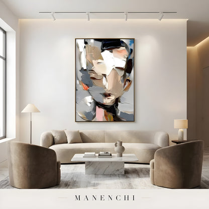 Abstract Muse Persona abstract painting displayed in modern lounge interior