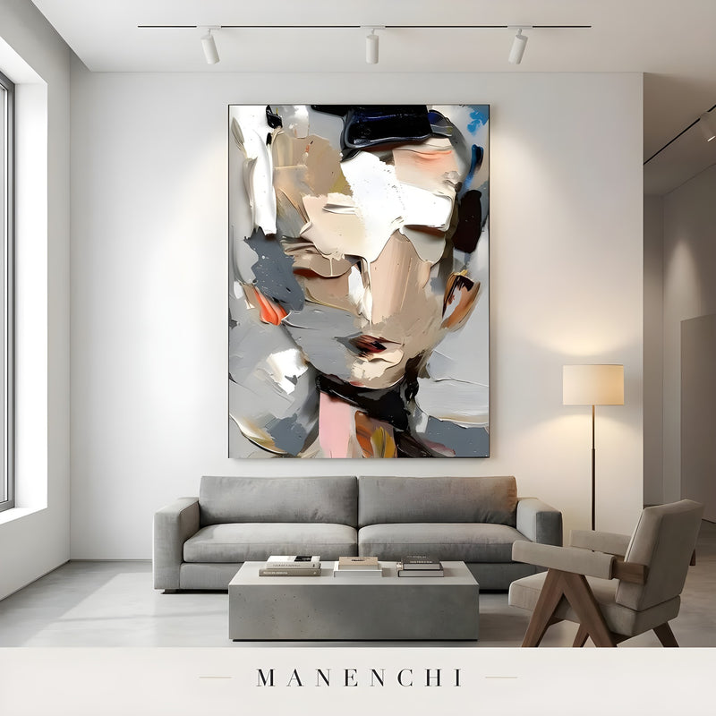 Abstract Muse Persona - original hand-painted abstract painting by Manenchi