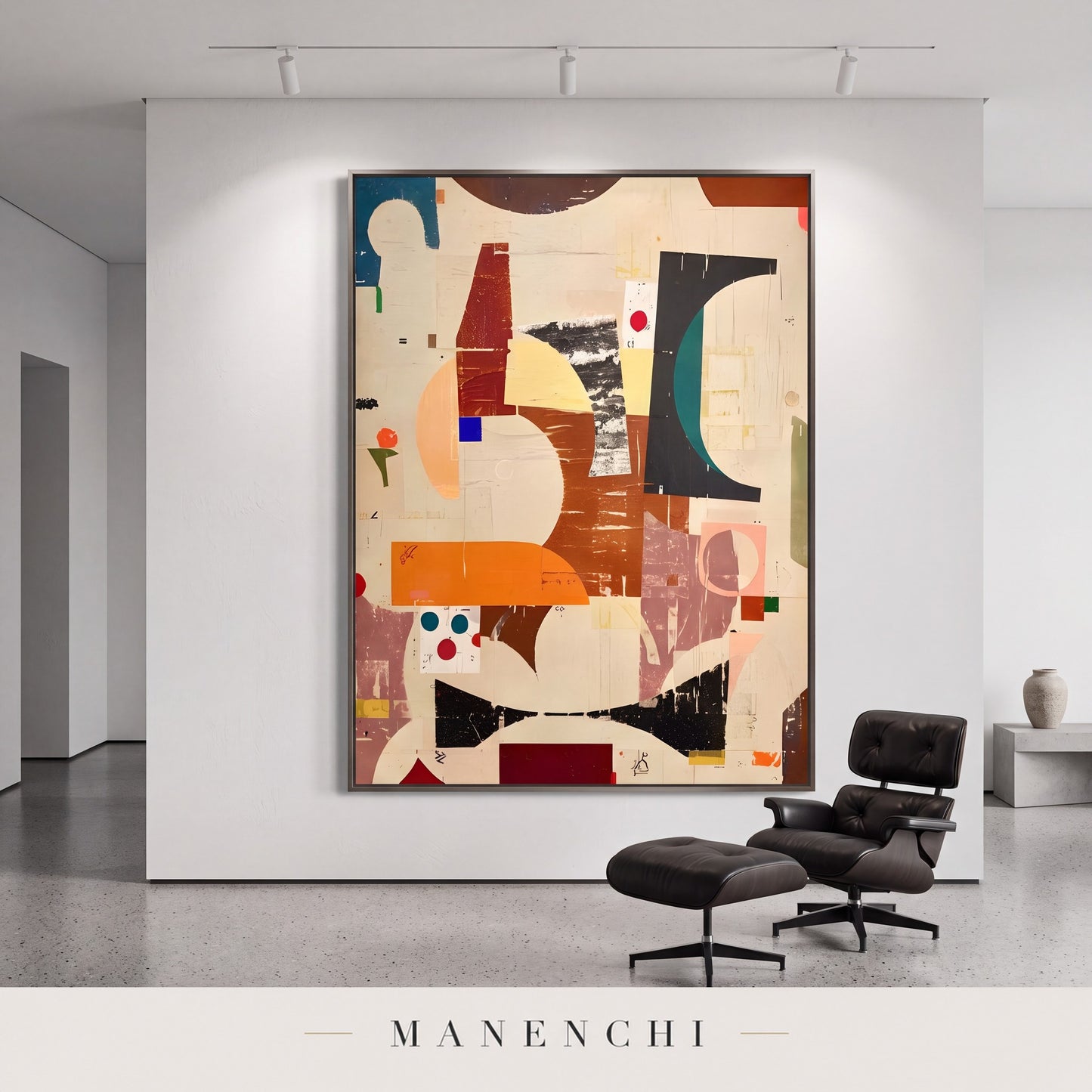 Abstracted Earth Forms abstract painting displayed in an entryway