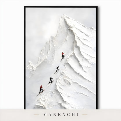 Close-up detail of the brushwork in Alpine Ascent