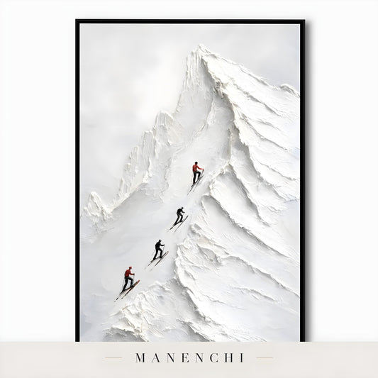 Close-up detail of the brushwork in Alpine Ascent