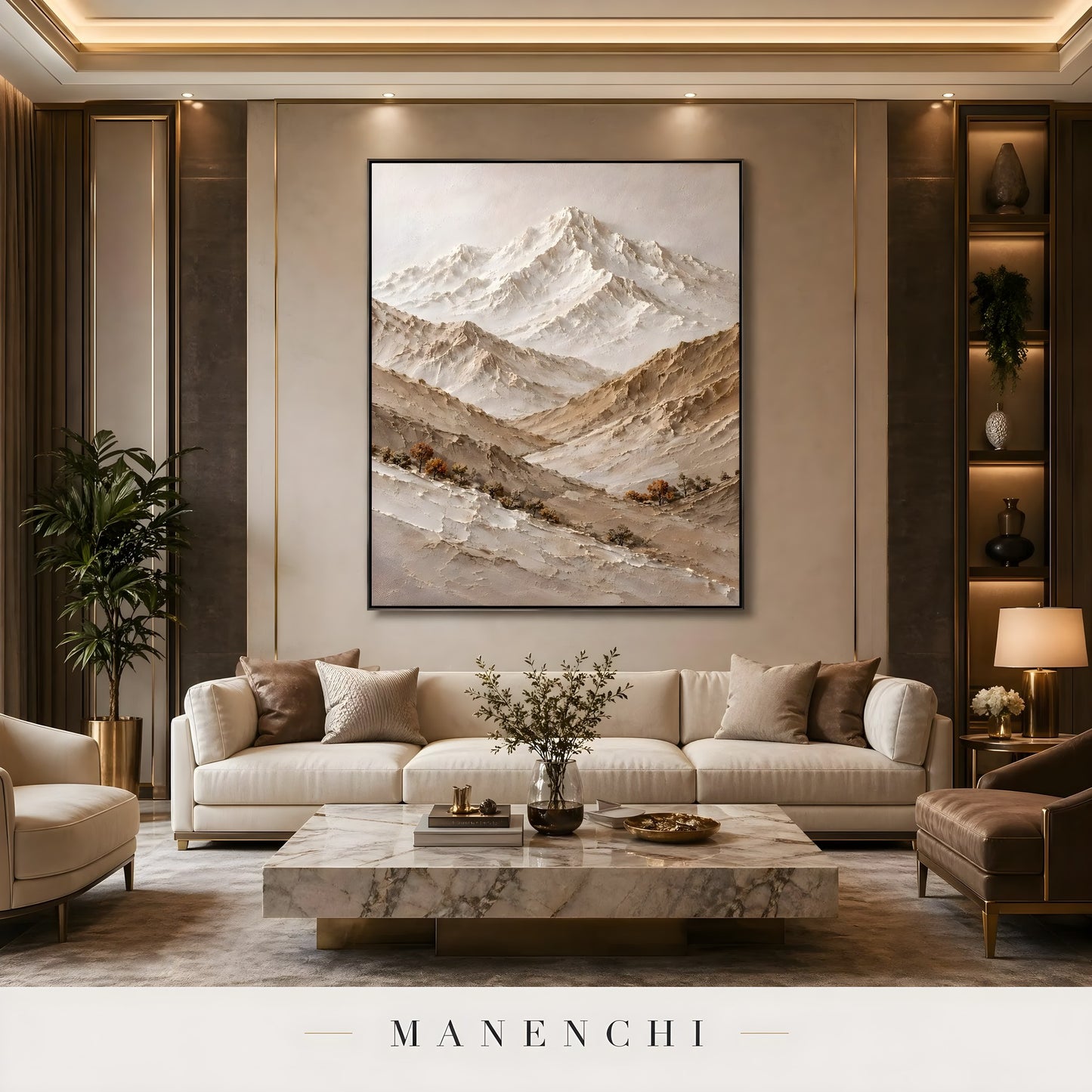Alpine Serenity - original hand-painted abstract painting by Manenchi