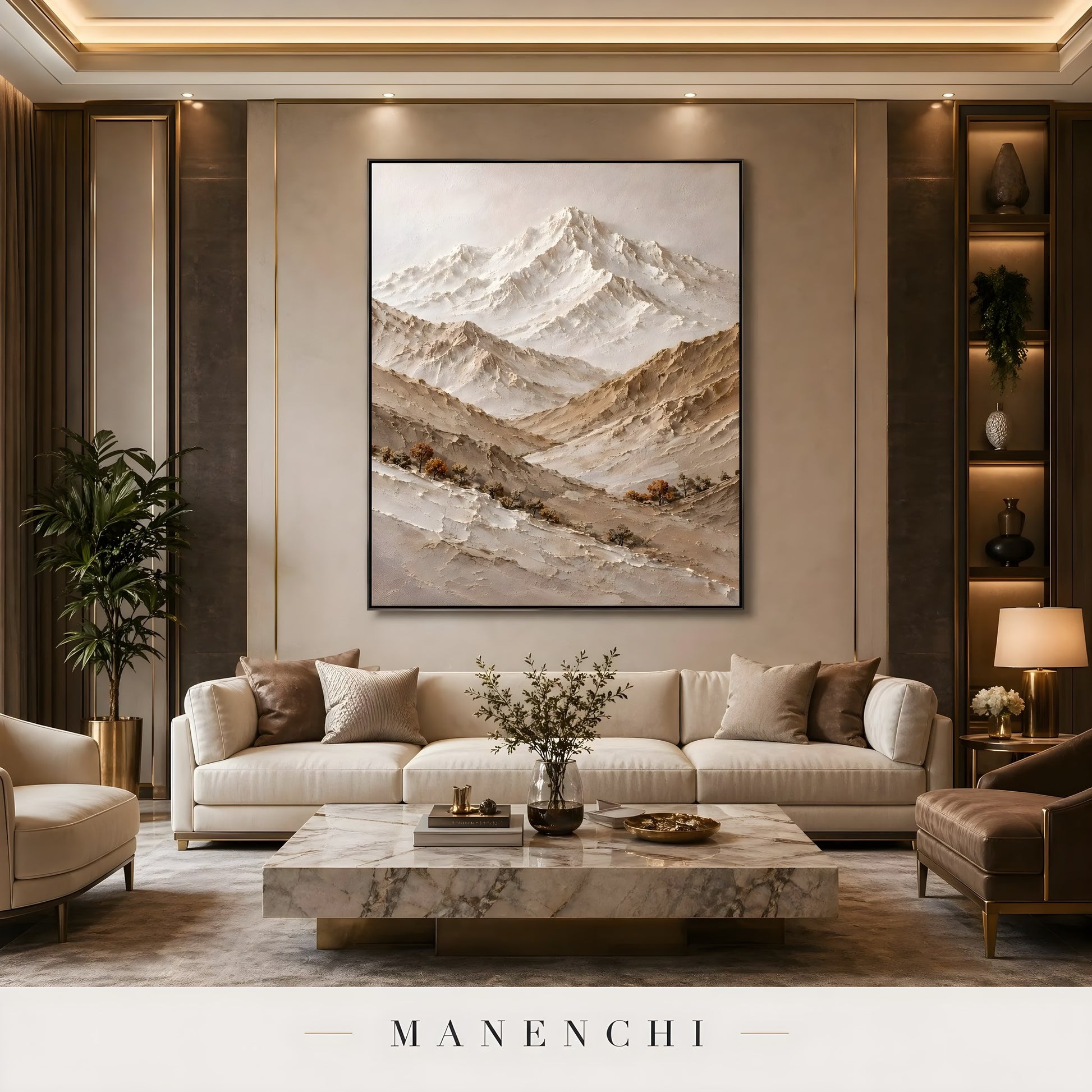 Alpine Serenity - original hand-painted abstract painting by Manenchi