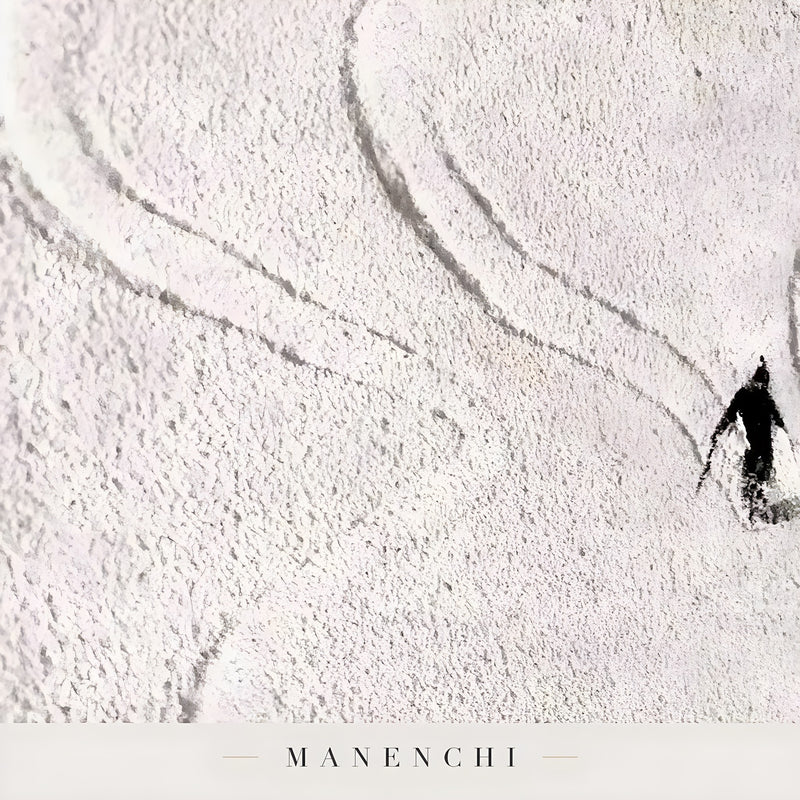 Close-up detail of the textured brushwork in Alpine Skier Descent