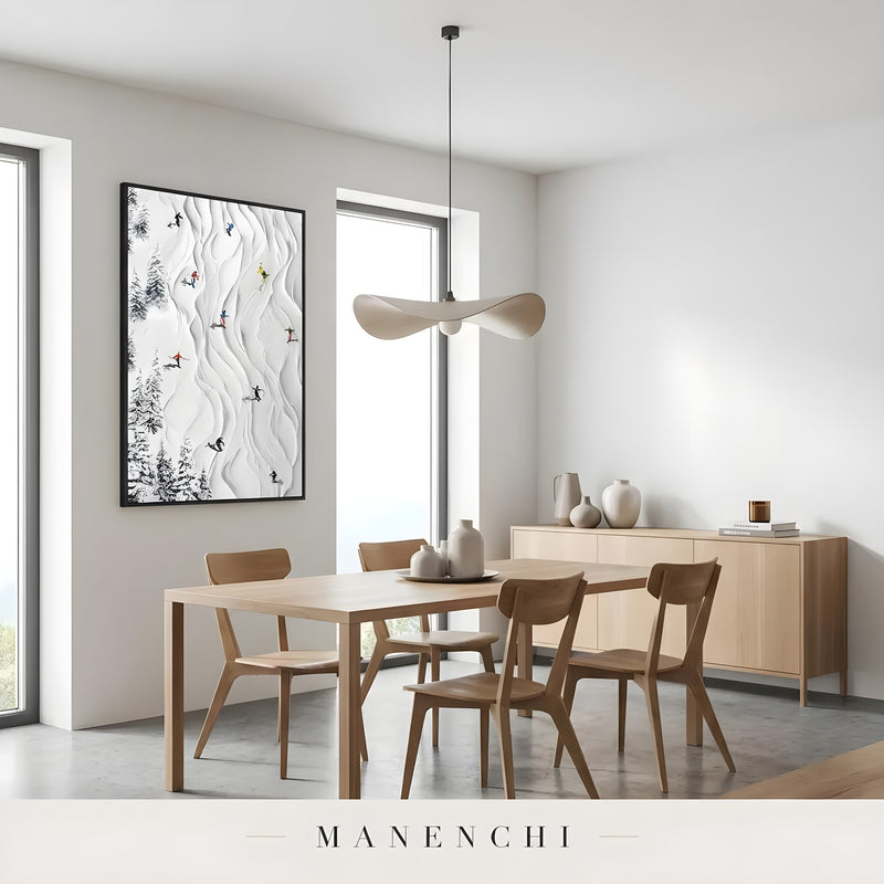 Alpine Slope Rhythms abstract painting displayed in dining room wall art