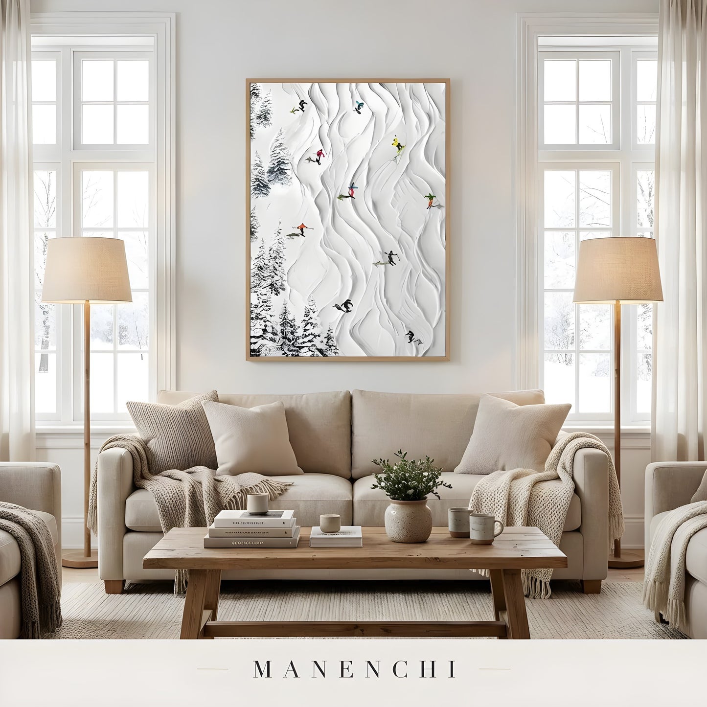 Alpine Slope Rhythms - original hand-painted abstract painting by Manenchi