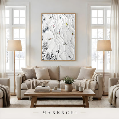 Alpine Slope Rhythms - original hand-painted abstract painting by Manenchi