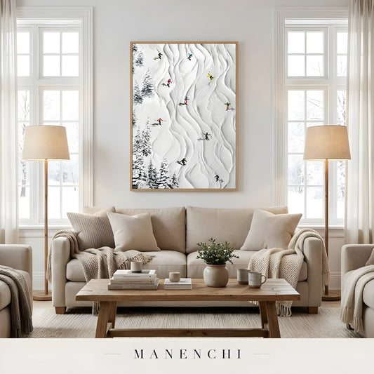 Alpine Slope Rhythms - original hand-painted abstract painting by Manenchi