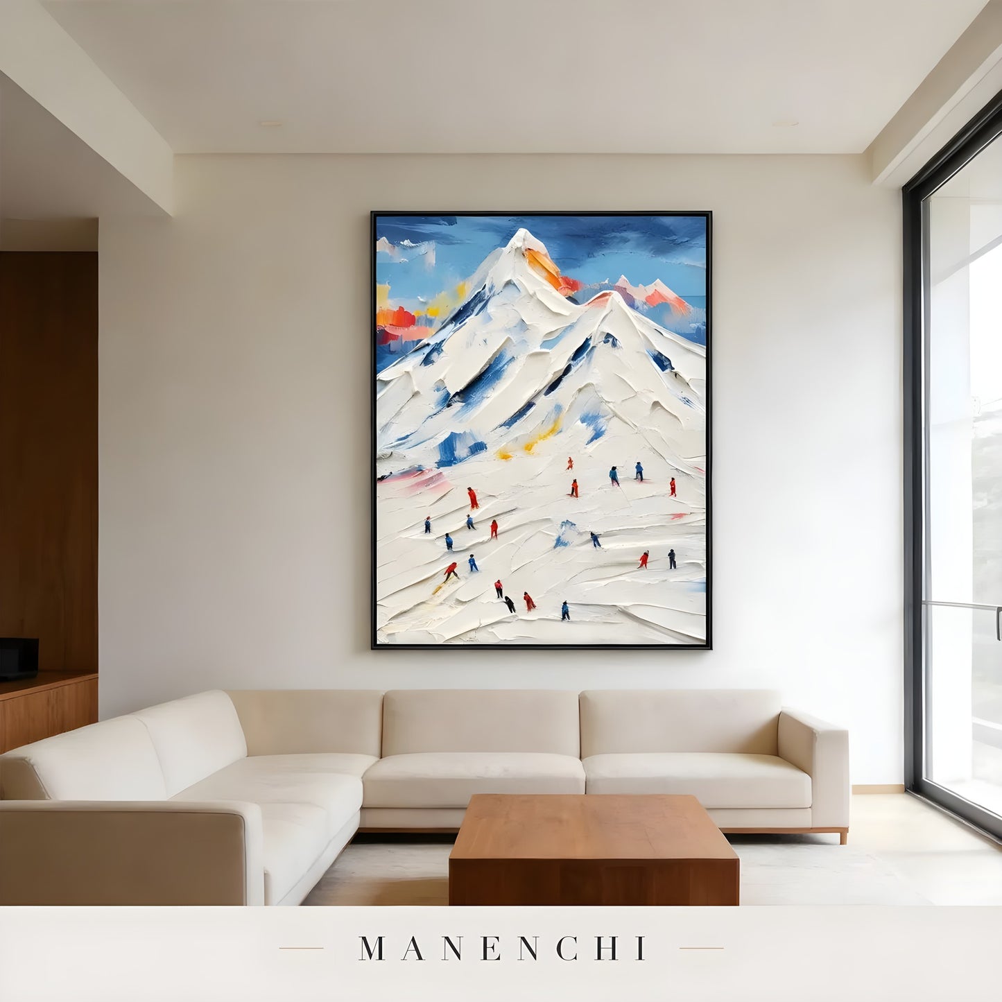 Alpine Summit Pursuit - original hand-painted abstract painting by Manenchi
