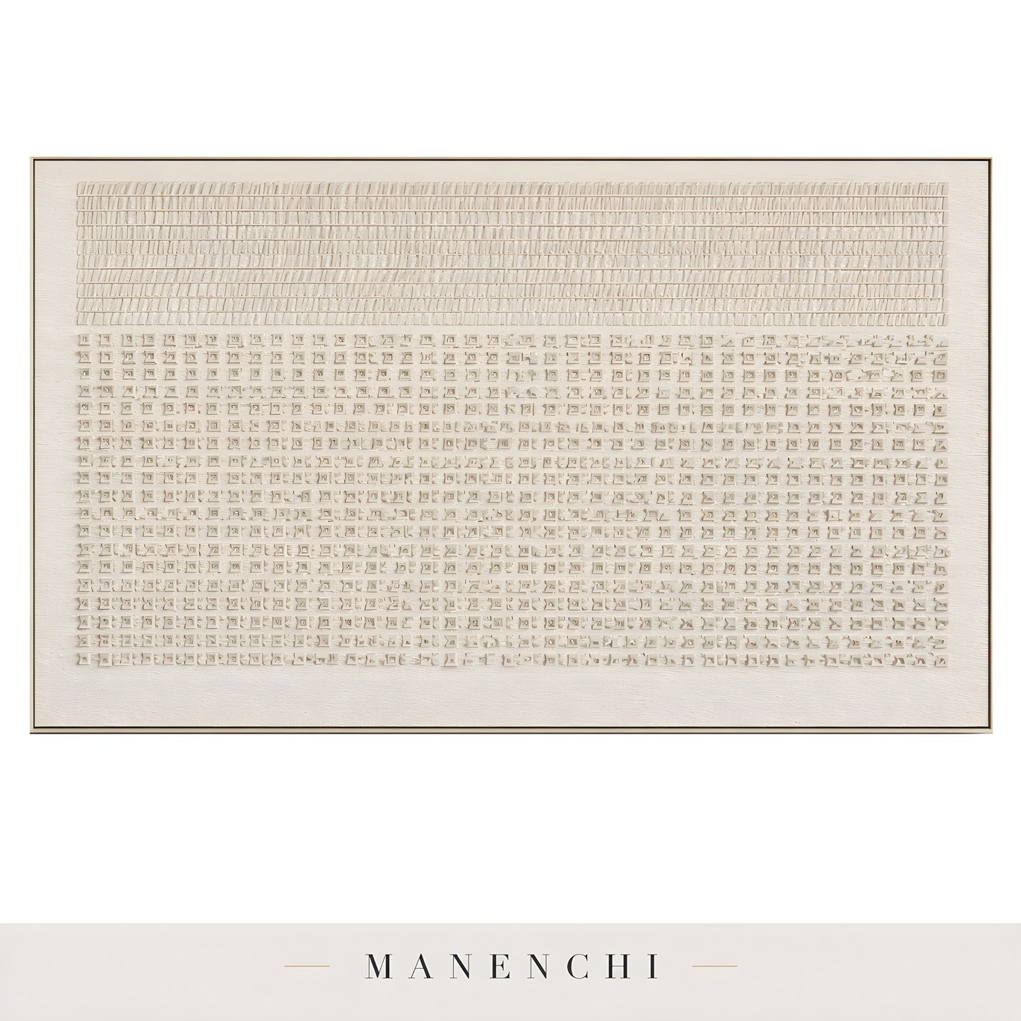 Ancient Script abstract painting displayed in product painting isolated