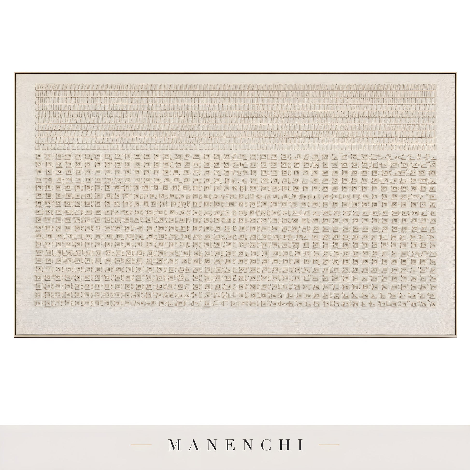 Ancient Script abstract painting displayed in product painting isolated