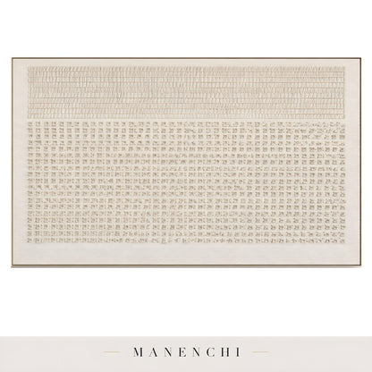 Ancient Script abstract painting displayed in product painting isolated