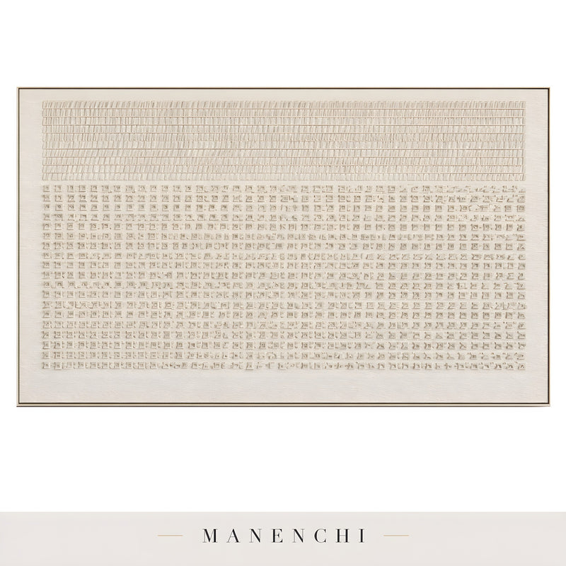Ancient Script abstract painting displayed in product painting isolated
