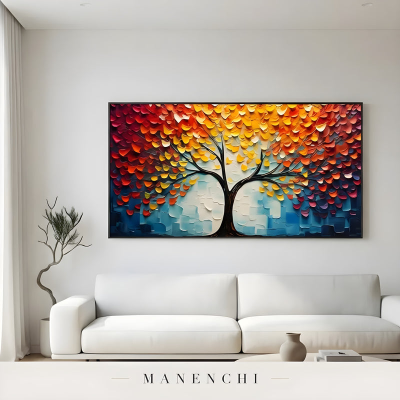 Autumnal Canopy Radiance - original hand-painted abstract painting by Manenchi