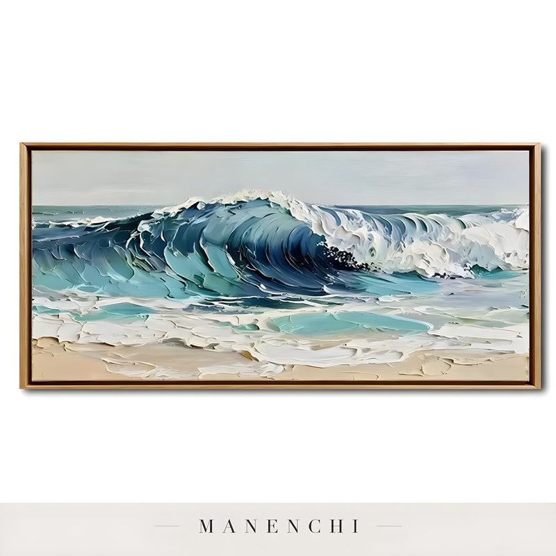 Azure Tectonic Swell - original hand-painted abstract painting by Manenchi