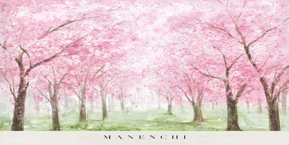 Close-up detail of the textured brushwork in Blossom Canopy Reverie