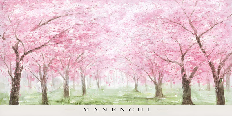 Close-up detail of the textured brushwork in Blossom Canopy Reverie