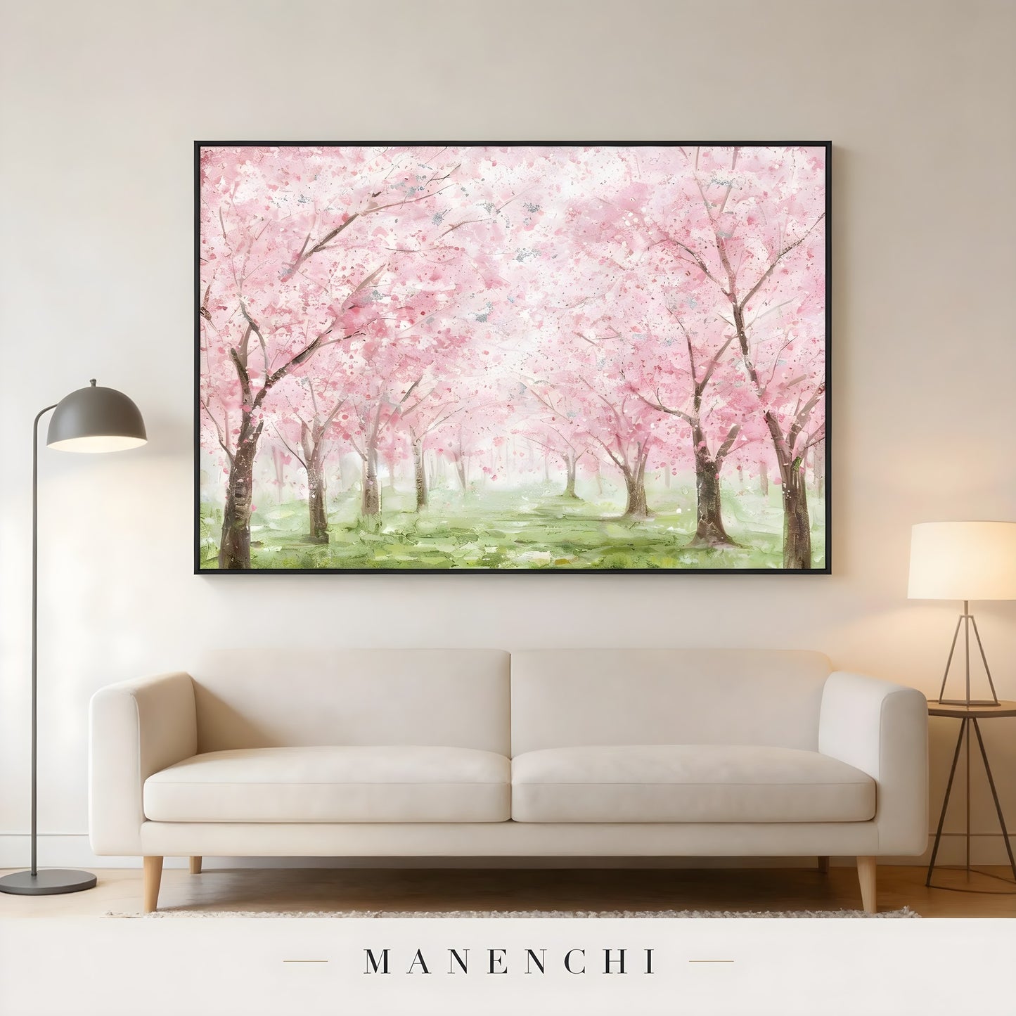 Blossom Canopy Reverie - original hand-painted abstract painting by Manenchi