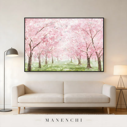 Blossom Canopy Reverie - original hand-painted abstract painting by Manenchi