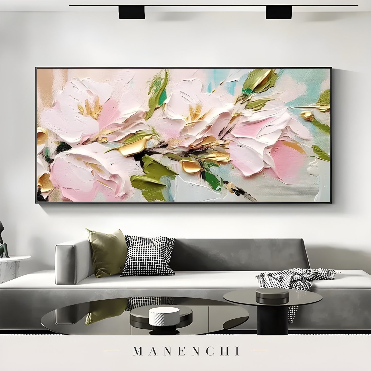 Blossom Gilded Reverie - original hand-painted abstract painting by Manenchi